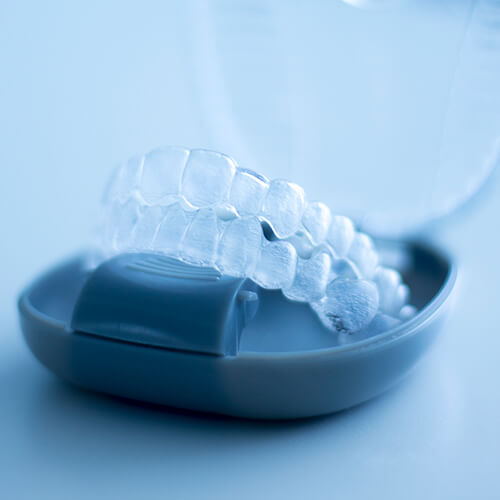 A set of Invisalign trays at Dillingham Hanson